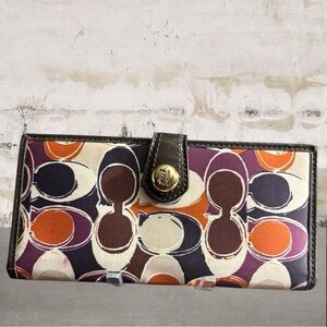 Coach Ashley Signature Silk Multicolor Patterned Women's Wallet